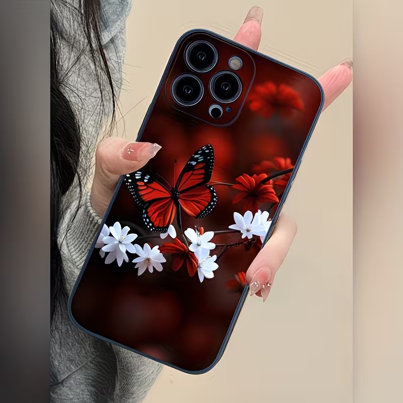 Phone Cases Drop Proof - Peach Blossom Butterfly Matte Anti Drop