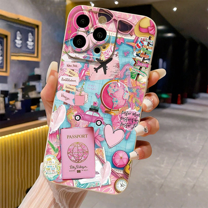 Phone Cases Drop Proof - Travel Plane Printed Matte Anti-Drop Phone