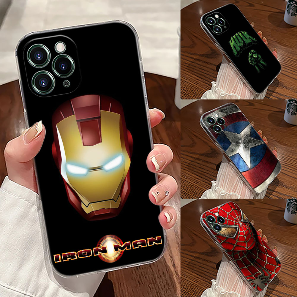 Phone Cases For Iphone 13 - Marvel Cap USA Ironman Hulk Transparent
