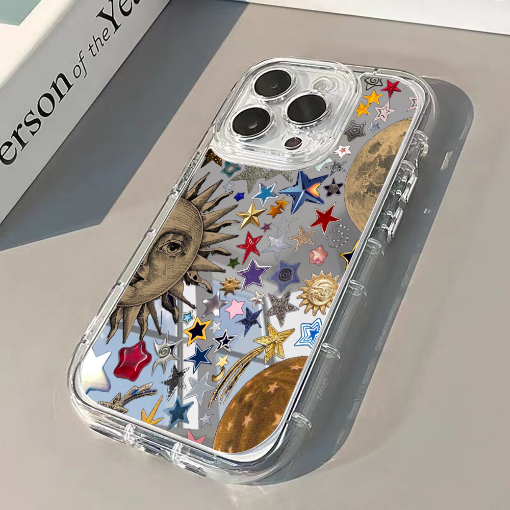 Phone Cases For Iphone 13 - Celestial Gold Glitter Mirror Phone Case