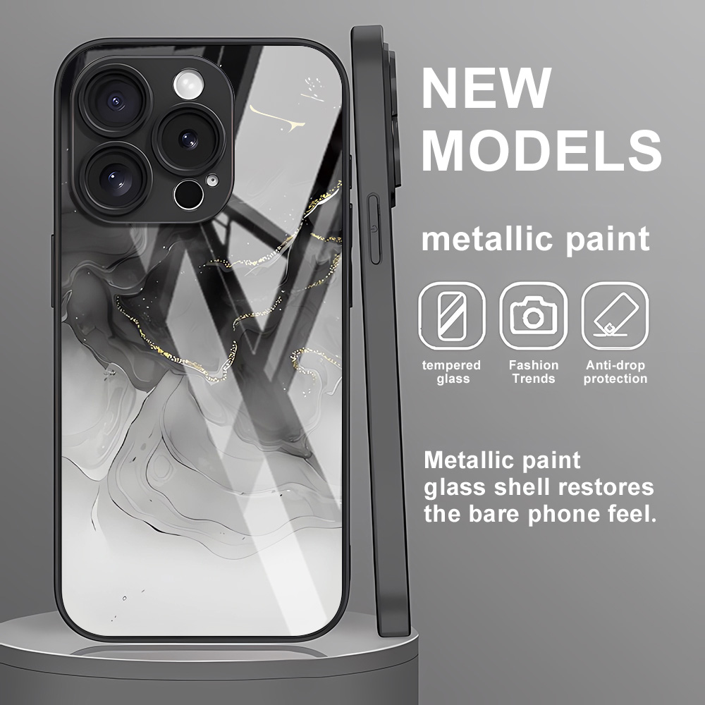 Phone Cases Protective - Tempered Glass Phone Case For iPhone