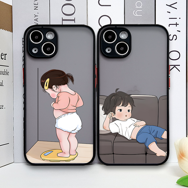 Phone Cases For Girls - Creative Cartoon Boy Girl Paired Couple