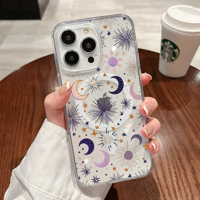 Phone Cases For Iphone 13 - Romantic Sun Moon Stars Phone Case