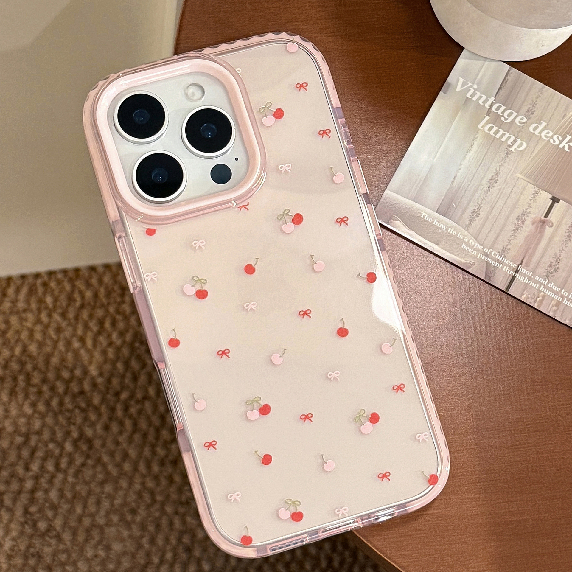 Phone Cases Protective - Korean Full Screen Cherry Bowknot Phone