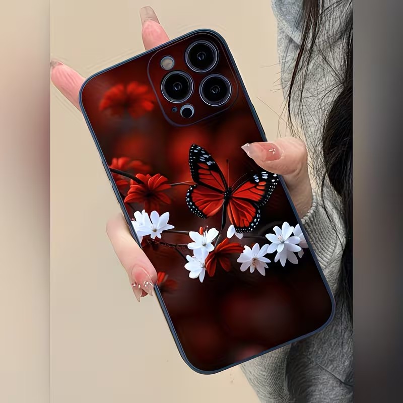 Peach Blossom Butterfly Matte  - Phone Cases Drop Proof incelemesi ve fiyatı