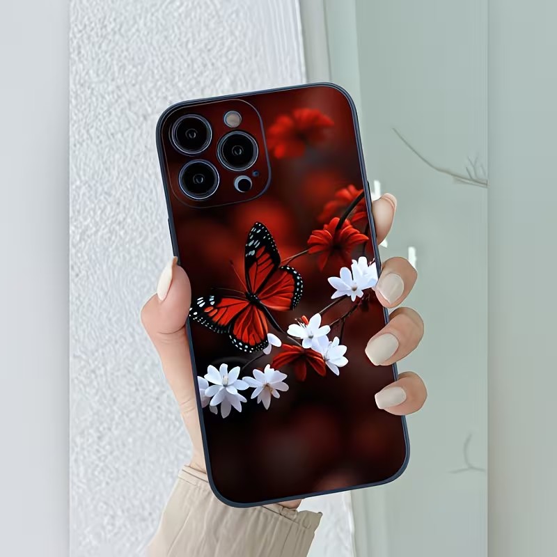 Peach Blossom Butterfly Matte  - Phone Cases Drop Proof incelemesi ve fiyatı
