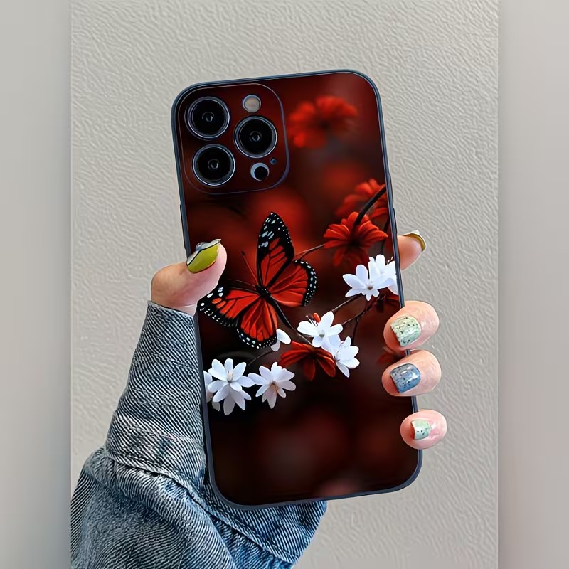 Peach Blossom Butterfly Matte  - Phone Cases Drop Proof incelemesi ve fiyatı