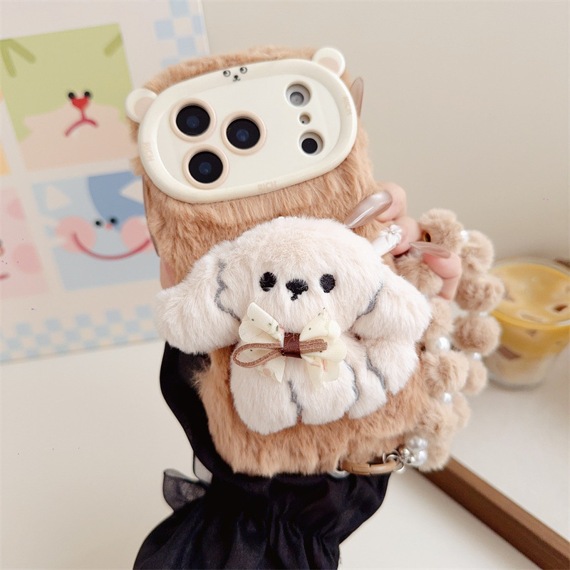 3D Cartoon Bowknot Puppy Warm  - Phone Cases For Iphone 13 incelemesi ve fiyatı