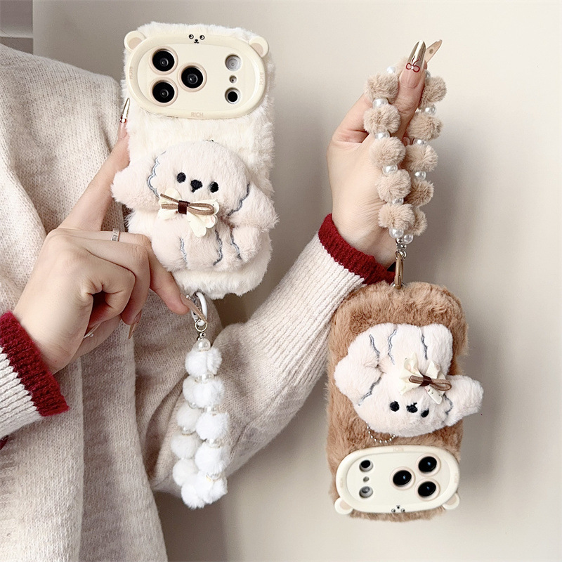 3D Cartoon Bowknot Puppy Warm  - Phone Cases For Iphone 13 incelemesi ve fiyatı