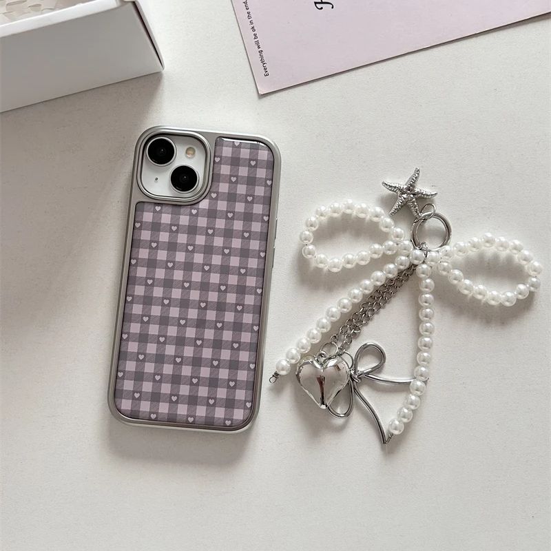 Pink Purple Heart-Shaped Check - Phone Cases For Girls incelemesi ve fiyatı