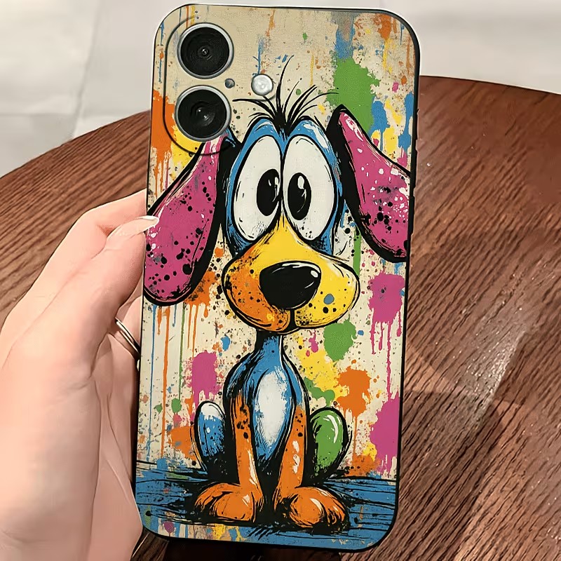 Graffiti Colored Puppy TPU Pho - Phone Cases Drop Proof incelemesi ve fiyatı