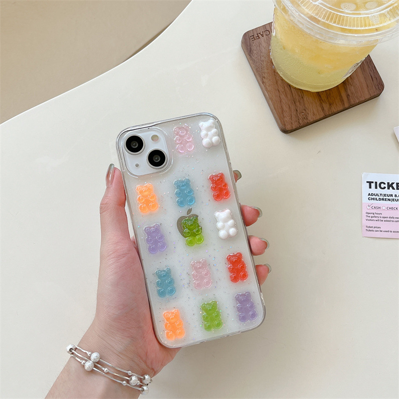 Cute 3D Colorful Bear Drop Glu - Phone Cases Drop Proof incelemesi ve fiyatı