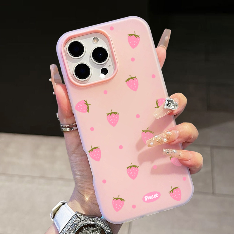 Sweet Pink Strawberry Pattern  - Phone Cases For Iphone 13 incelemesi ve fiyatı
