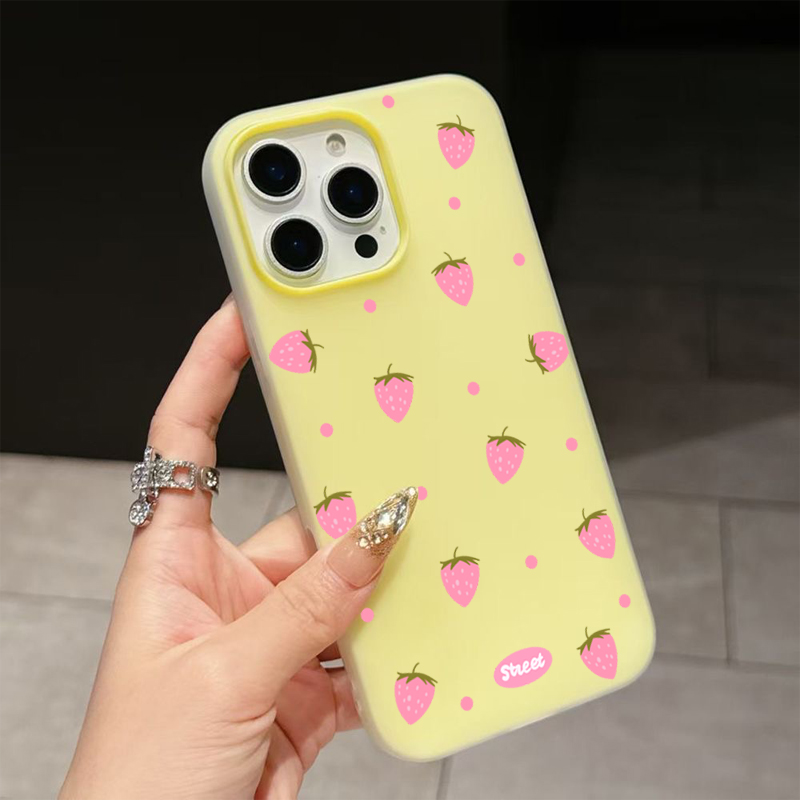 Sweet Pink Strawberry Pattern  - Phone Cases For Iphone 13 incelemesi ve fiyatı