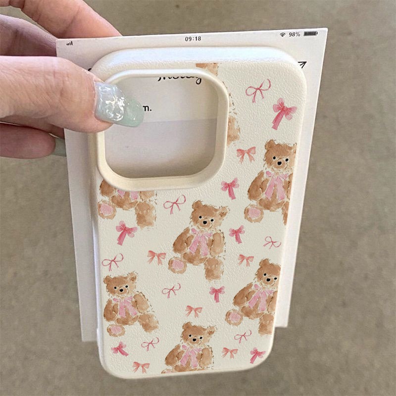 Adorable Pink Bow Bear Design  - Phone Cases Girls incelemesi ve fiyatı
