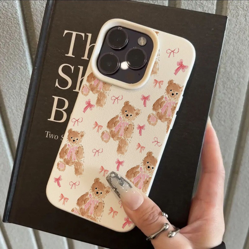 Adorable Pink Bow Bear Design  - Phone Cases Girls incelemesi ve fiyatı