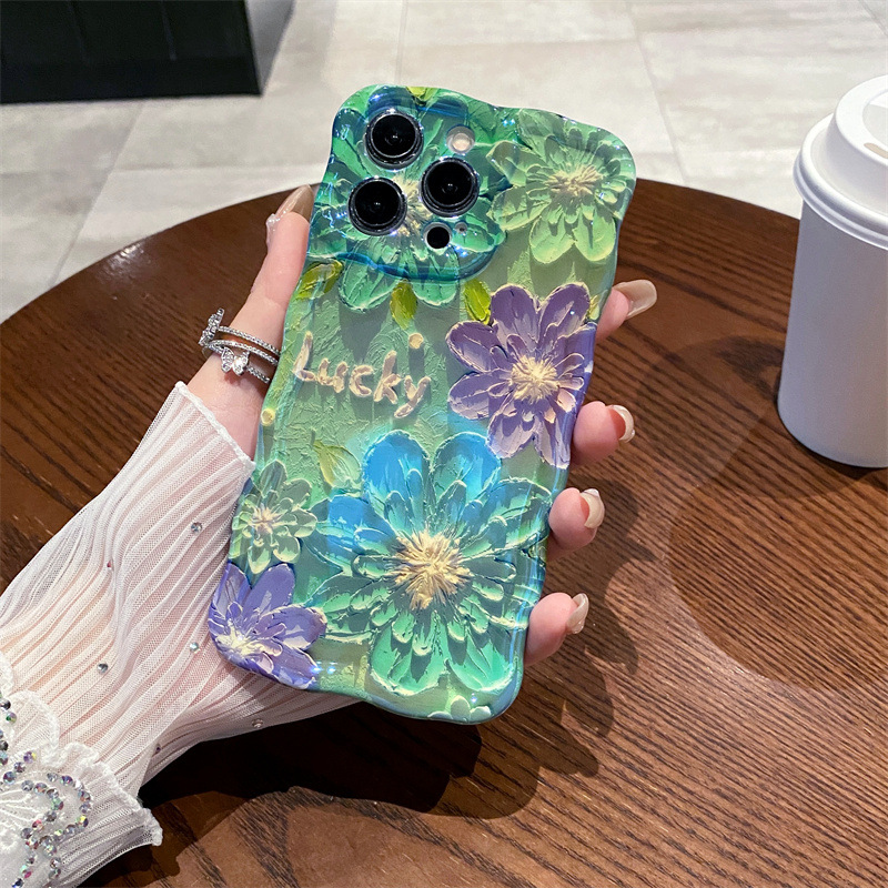 Retro Blue Light Oil Painting  - Phone Cases For Iphone 13 incelemesi ve fiyatı