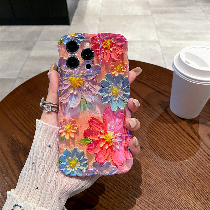 Retro Blue Light Oil Painting  - Phone Cases For Iphone 13 incelemesi ve fiyatı