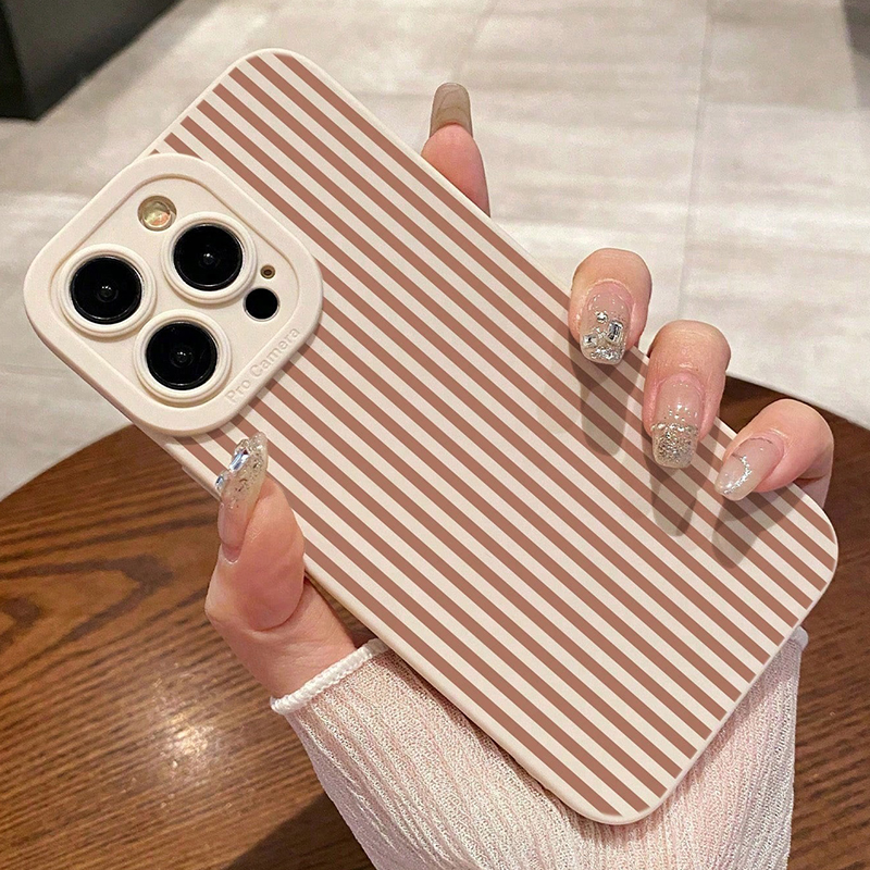Pink Striped Painted Anti-Drop - Phone Cases For Iphone 13 incelemesi ve fiyatı